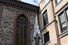 10-2 The Mandorla of Felix Varela Sculpture Is An Almond-shaped Piece Made of Aluminum Featuring The Lords Prayer At Church of the Transfiguration At 25 Mott St In Chinatown New York City